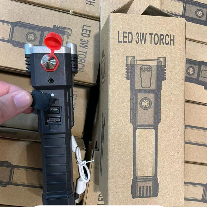 Rechargeable LED Tactical Flashlight with Power Bank